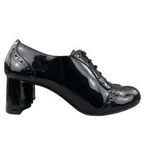 Max Studio Women's Size 8M Black Fine Leather Patent High Heel Dress Pumps